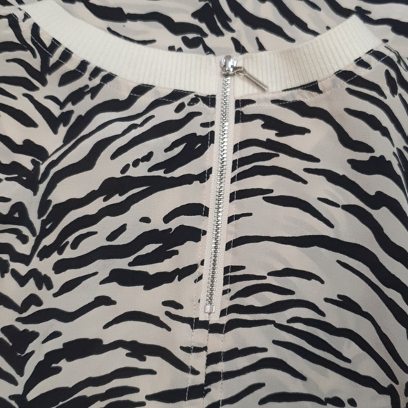 Rebecca Taylor Mesh Zebra Print Top - Picture 4 of 7
